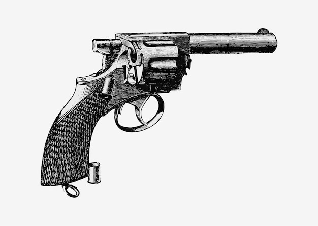 Vettore gratuito illustrazione di pistola d'epoca