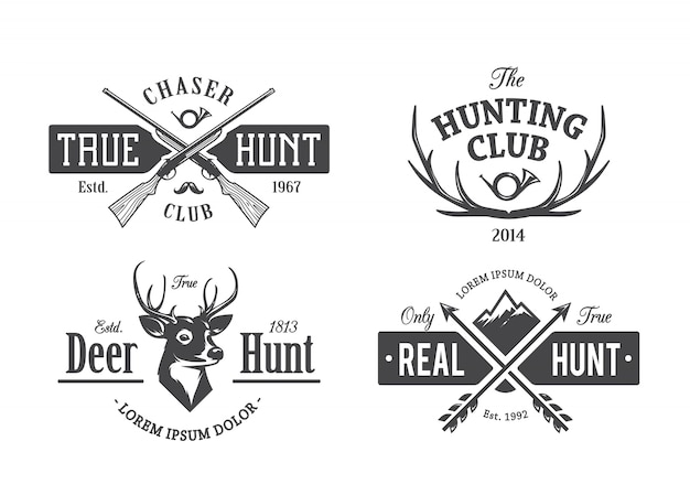 Free vector vintage hunting emblems