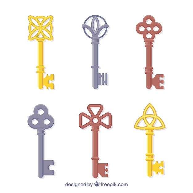 Free Vector vintage key collection