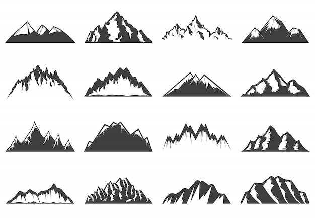 Free vector vintage mountains collection