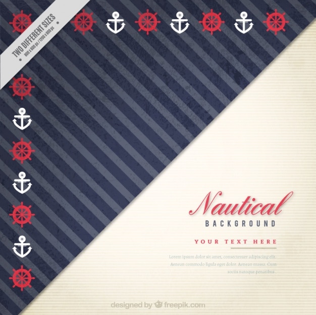 Free Vector vintage nautical background with rudders and anchors