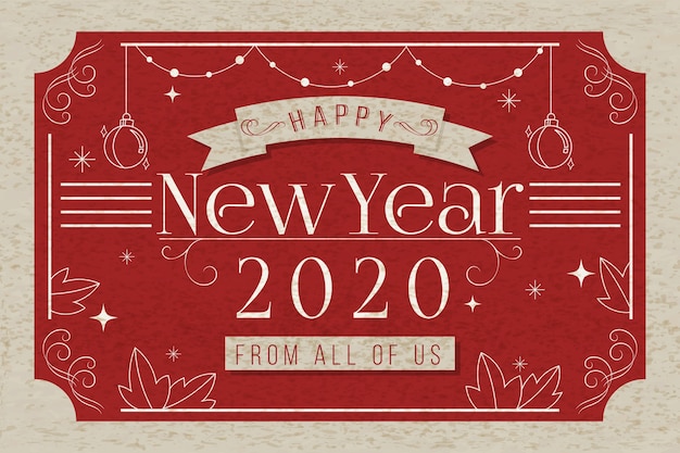 Free vector vintage new year 2020 background