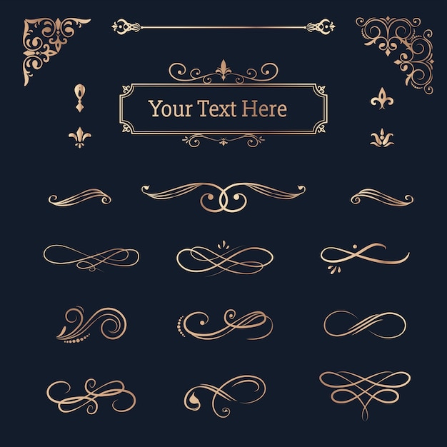 Free vector vintage ornamental design elements