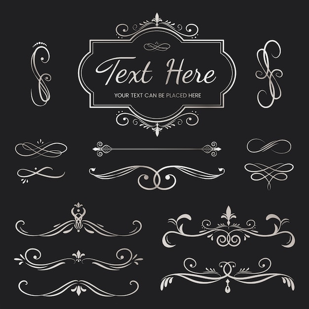 Vintage ornamental design elements