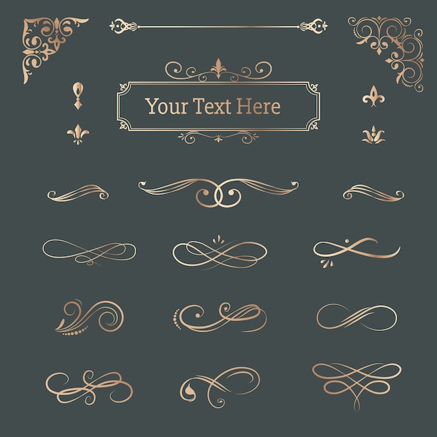 Free Vector vintage ornamental design elements