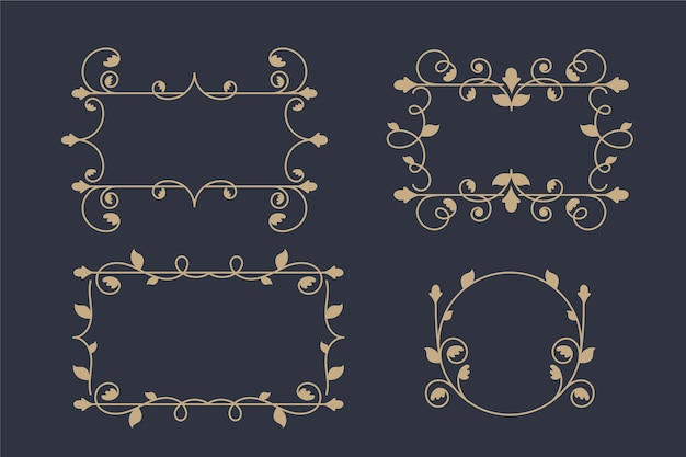 Free vector vintage ornamental frame pack