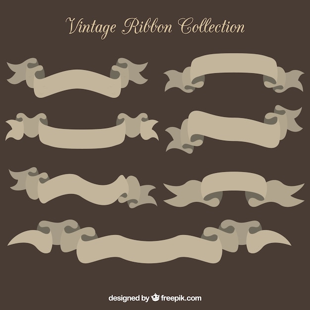 Free Vector vintage ribbon collection