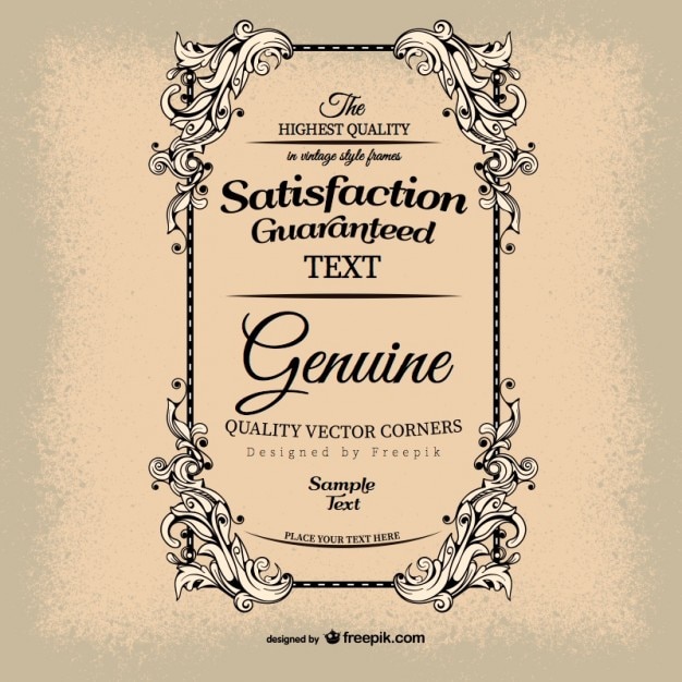 Free Vector vintage satisfaction guarantee