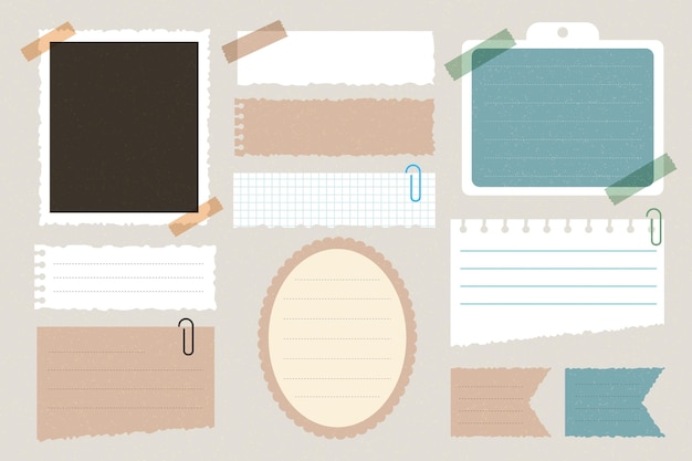 Free Vector vintage scrapbook paper collection