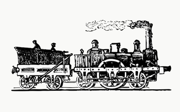 Vintage steam train illustration