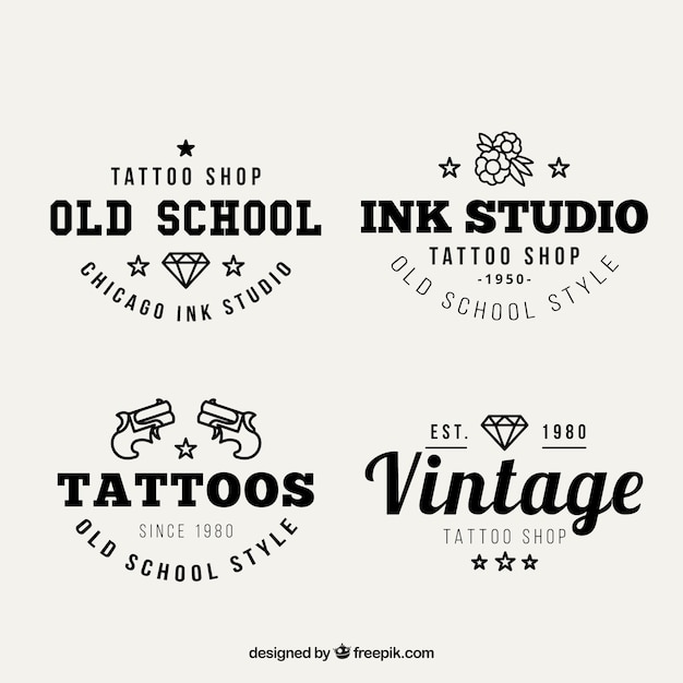 Vintage tattoo studio logos