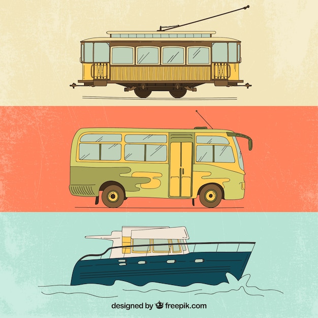 Free Vector vintage transportation