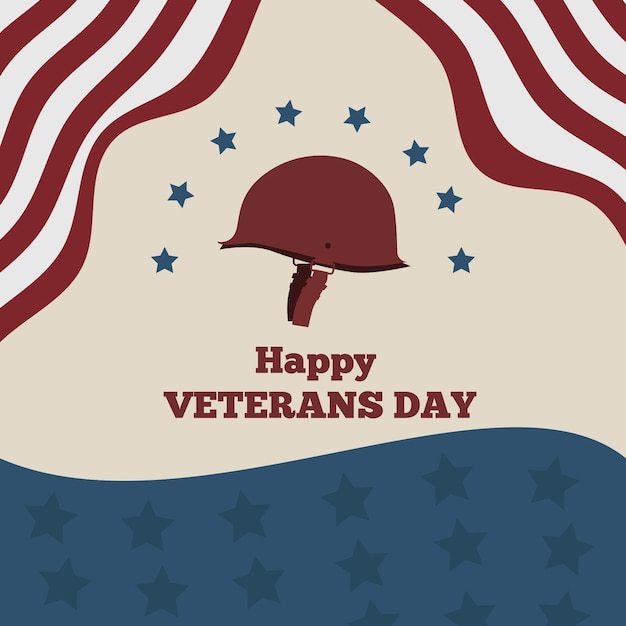 Free Vector vintage veterans day concept