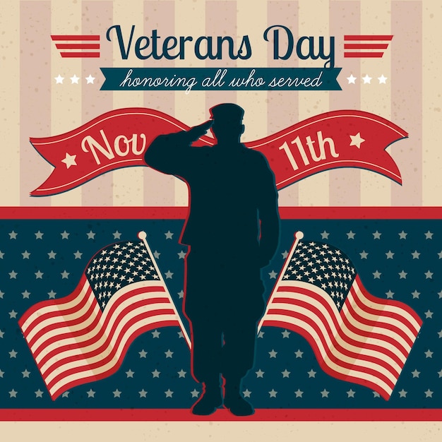 Free Vector vintage veterans day