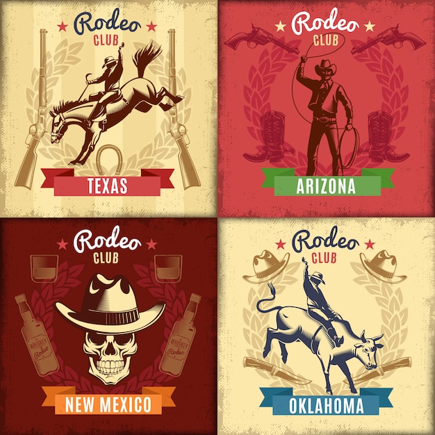 Free Vector vintage wild west emblems