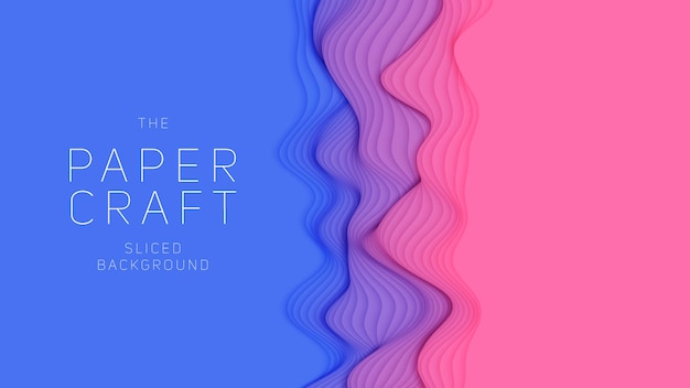 Free Vector violet to blue paper layers. 3d abstract gradient papercut. colorful origami shape concept.