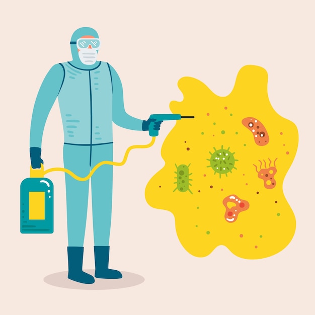 Free Vector virus disinfection concept