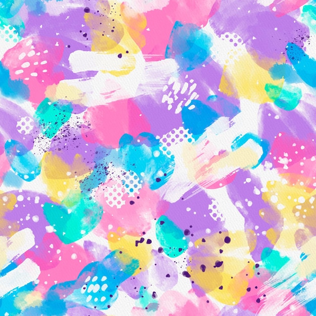 Vivid colors abstract watercolor seamless pattern