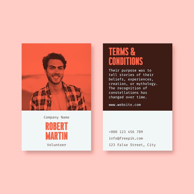 Volunteer id card design