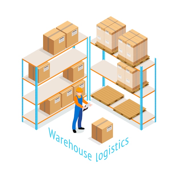 Free Vector warehouse logistics isometric design