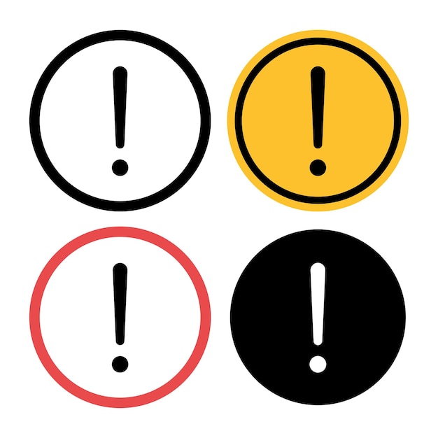 Free vector warning sign circles four styles set