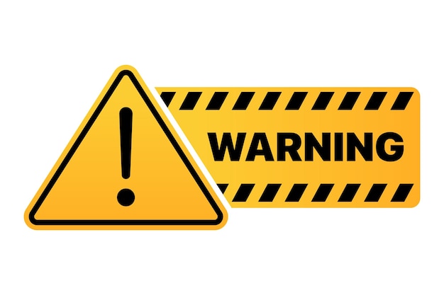 Free Vector warning sign with warning word