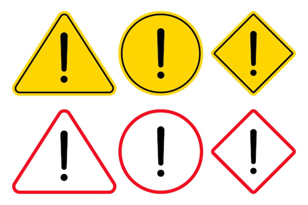 Free vector warning signs in red and yellow