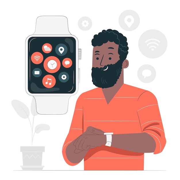 Free vector watch app concept illustration