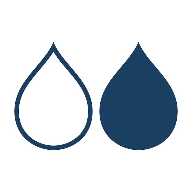 Free Vector water droplet outline and flat navy