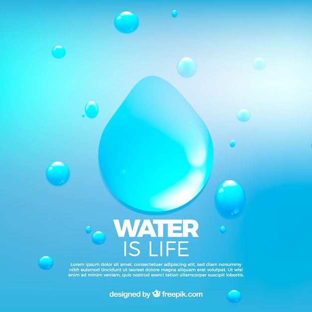 Free Vector water drops background in realistic style