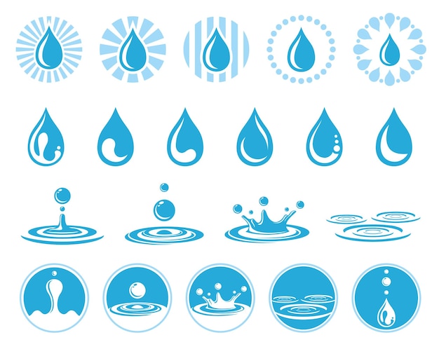 Free Vector water drops set on white