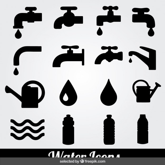 Water icons set