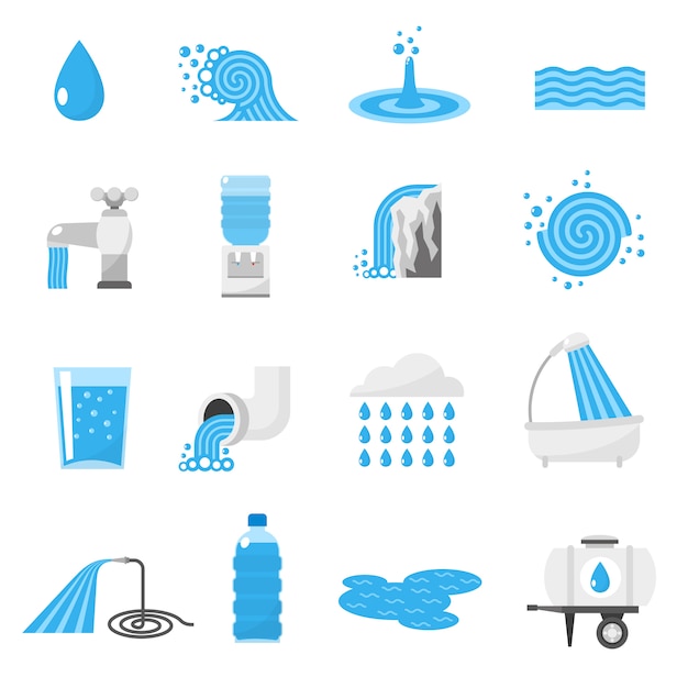 Water icons set