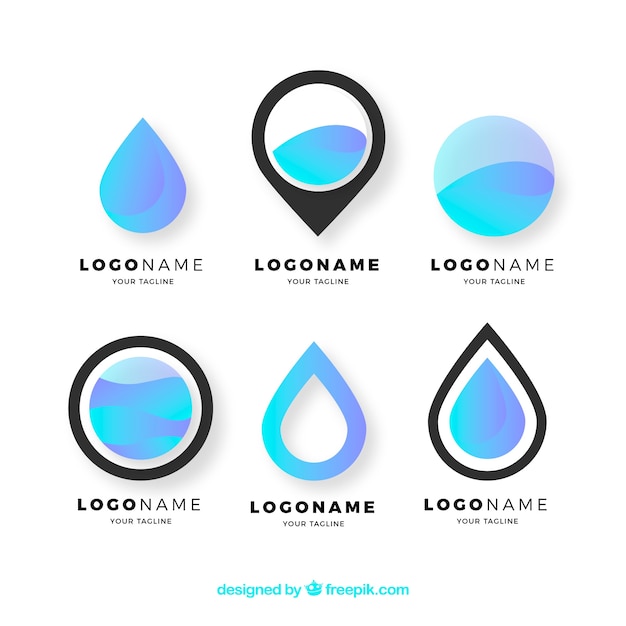 Free Vector water logos collection for companies in flat style