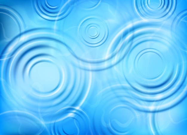 Free Vector water ripple realistic background with clear water cirle