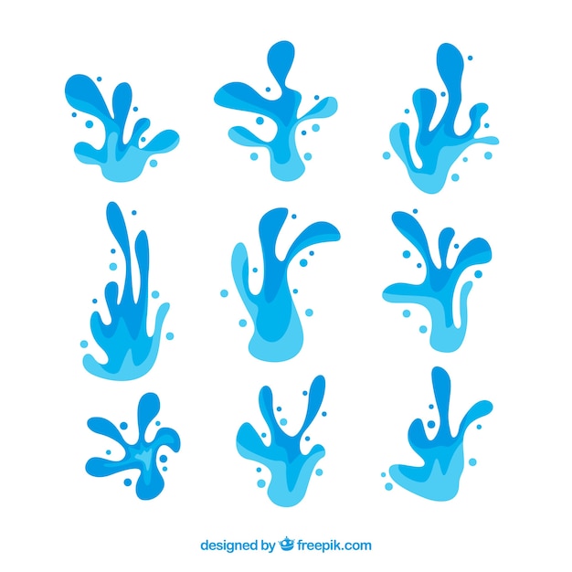 Free Vector water splash collection in flat style