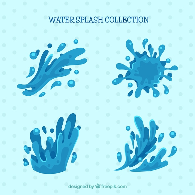 Free Vector water splash collection in flat style