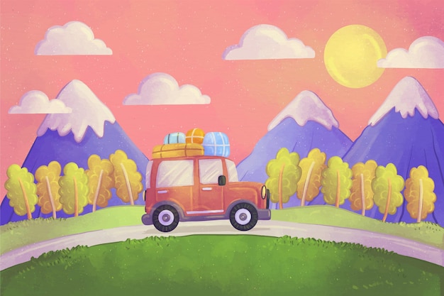 Free Vector watercolor adventure background