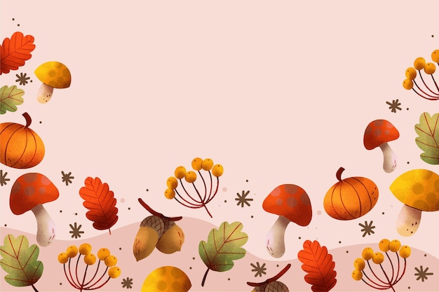 Free Vector watercolor autumn background