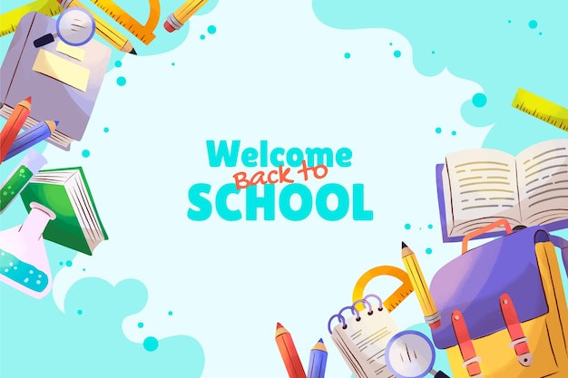 Free vector watercolor background for back to school event