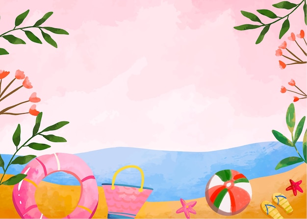 Free Vector watercolor background for italian ferragosto celebration