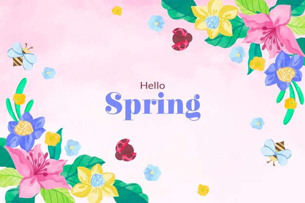 Watercolor background for spring season celebration