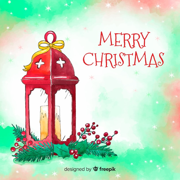 Free vector watercolor christmas light