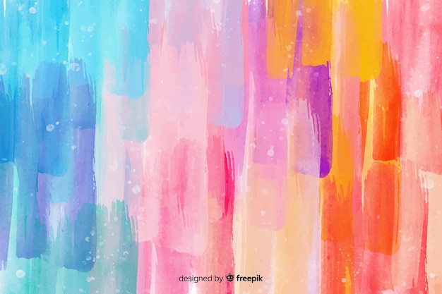 Watercolor colorful brush strokes background