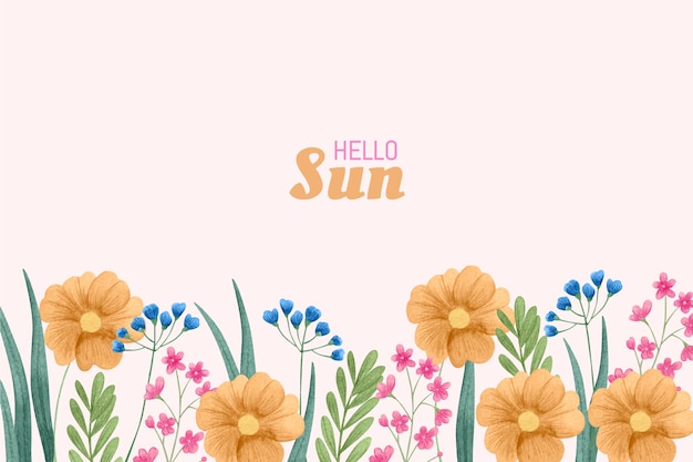 Free vector watercolor floral background for spring