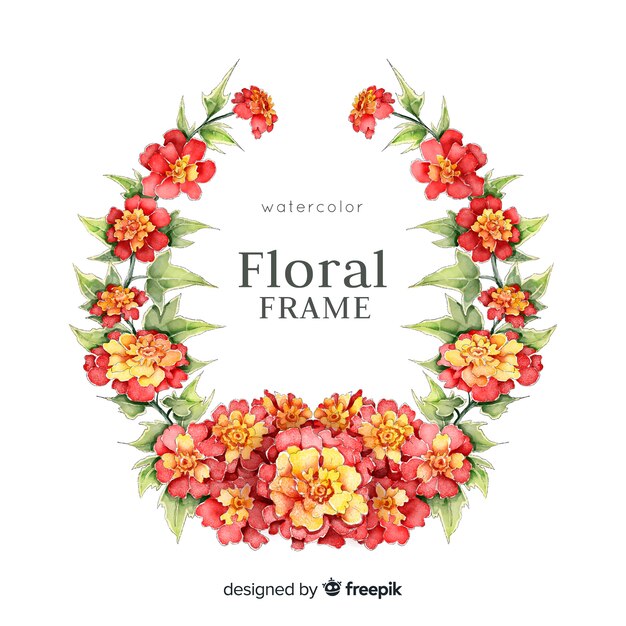 Watercolor floral frame