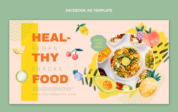 Free Vector watercolor food facebook ad