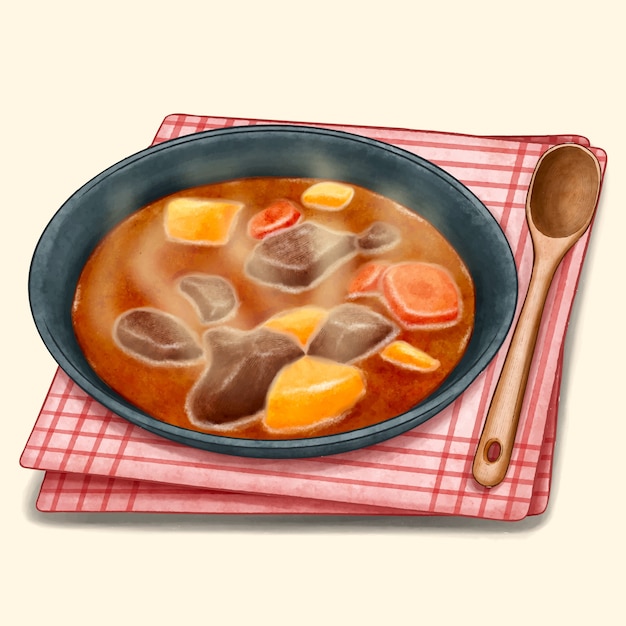 Watercolor goulash illustration