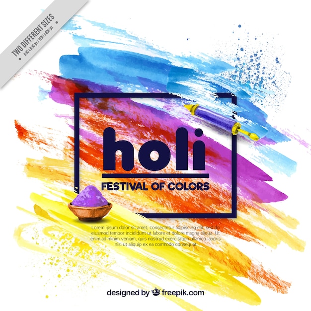 Free vector watercolor holi festival background