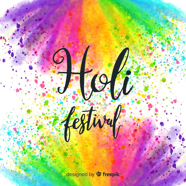 Watercolor holi festival background